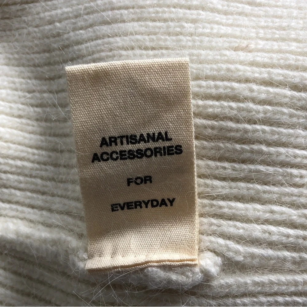 Billy Bamboo Angora Blend Beanie Hat Off White